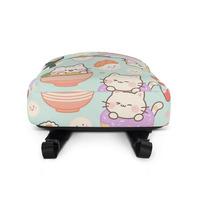Women Cute Backpack Chubby Cats Sneaking Snacks in a Whimsical Food Parade - Thumbnail 2