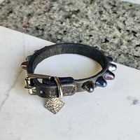 Roller-Buckle 1-row blue-razz short british stud wristband - Thumbnail 2