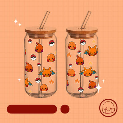 Poke lidded glass tumbler