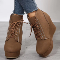 Lace-up Platform Ankle Boots - Thumbnail 5