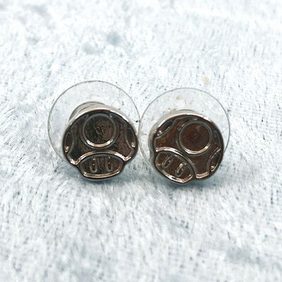 Mario's mushroom people silver stud earrings
