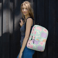 Women Cute Backpack Whisker Wonderland A Playful Cat Pattern - Thumbnail 2