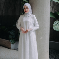 Amara Tulle Dress - Luxury Tulle Sheer Dress, Modest tulle dress, Wedding party dress, modest graduation dress, Modest bridesmaid dress, - Thumbnail 4