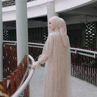 Aliza Tulle Dress - Luxury Tulle Sheer Dress, Modest tulle dress, muslim evening dress, modest graduation dress, Evening Bown Muslim, Modest  Wear - Thumbnail 1