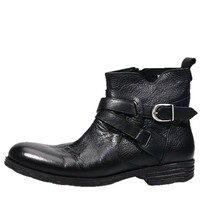 Men's genuine leather retro martin boots first layer leather chelsea short boots 2 colors - Thumbnail 4