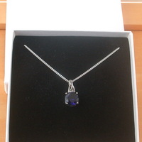  BOXED GIFT /925 Sapphire (Lab Created) Solitaire Pendant & Chain/Sapphire Jewelry/Silver Sapphire Necklace/Sapphire Pendant/Sapphire Gift/UK - Thumbnail 7