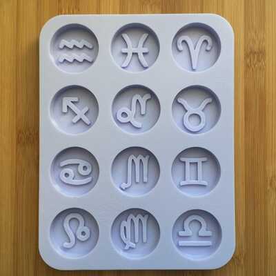 1.5 inch zodiac signs silicone mold