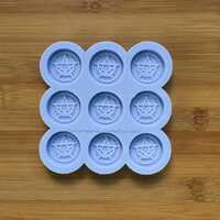 1" Pentacle Crescent Moon Silicone Mold - Thumbnail 2