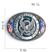 Bald Eagle American Product USA Flag Stars Stripes Belt Buckle - Thumbnail 2