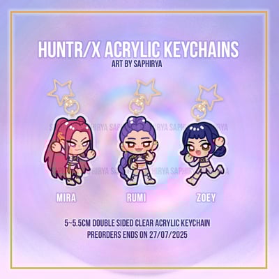 [preorder] huntrix rumi mira zoey kpop demon hunters keychain