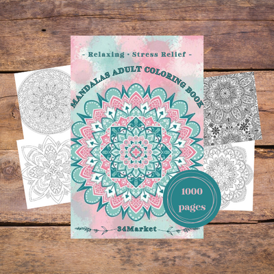 Coloring book for adults - 1000 unique mandalas for relaxation and stress relief - adult coloring book spiral bound, mandala coloring