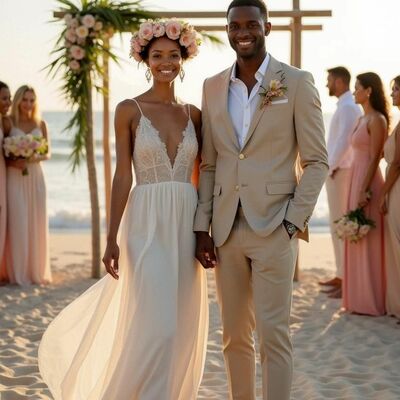 Simple wedding dress, a line chiffon lace bridal dress bridal gown - Thumbnail 2