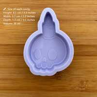 Skull with Candle Silicone Mold - Thumbnail 1
