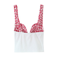 Fashionable Small Check Corset Top - Thumbnail 1