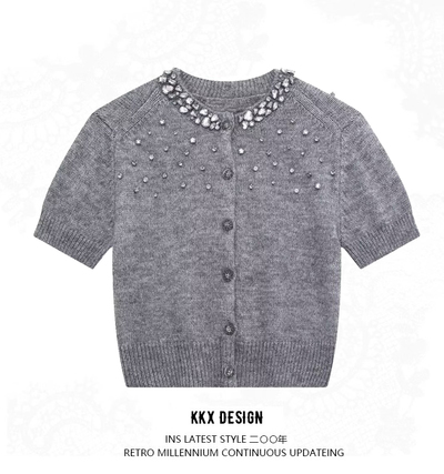Fashionable and versatile jewelry knitted jacket