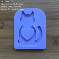 Cat hollow heart Silicone Mold - Thumbnail 1