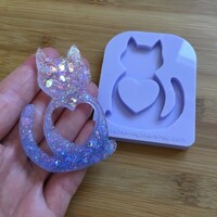Cat hollow heart Silicone Mold - Thumbnail 2