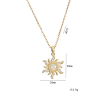 Gold & Silver Plated Celestial Sun Pendant Necklace - Thumbnail 3