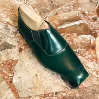 Handmade Dark Green Loafers Shoes For Mens Ideal For Wedding Outfit - Thumbnail 2
