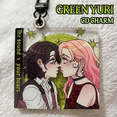 Green yuri acrylic cd keychain