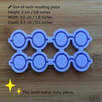 Nerdy Round Reading Glasses Silicone Mold - Thumbnail 1