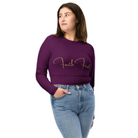 Faith First Long-Sleeve Crop Top Plum Gold Edition | Chayilpreneur Activewear  - Thumbnail 3