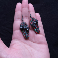 Checkered Coffins Gift Box Earrings - Thumbnail 3
