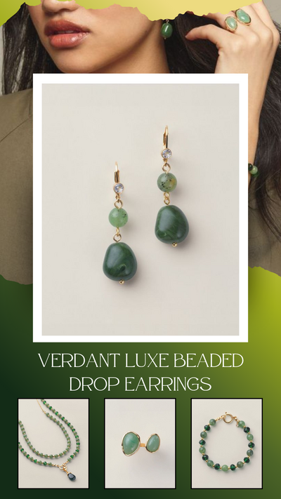Verdant Luxe Beaded Drop Earrings