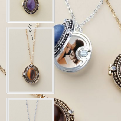 Semi-precious keepsake locket