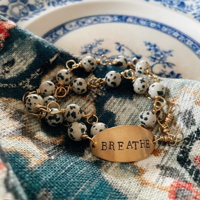 “breathe” beaded wrap bracelet 