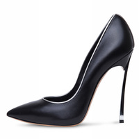 Pointed toe shallow metal heel women's shoes 6 colors - Thumbnail 3