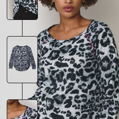 Contrast stitch animal pullover - final sale