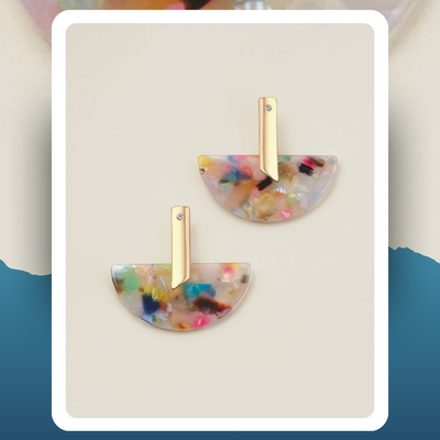 Abstract arc statement earrings