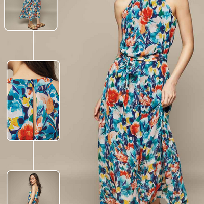 Floral sleeveless dress - Thumbnail 5