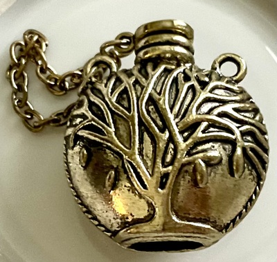 Brass-Plated World Tree Flask Pendant