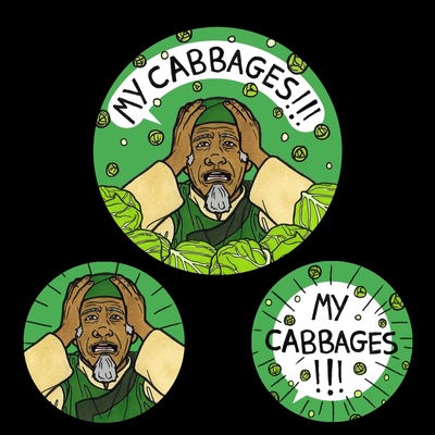 Avatar cabbage man button badges/keyring