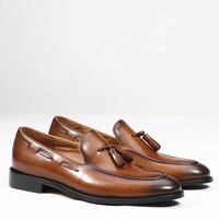 Men's business casual handmade genuine leather shoes tassel loafers 2 colors - Thumbnail 8