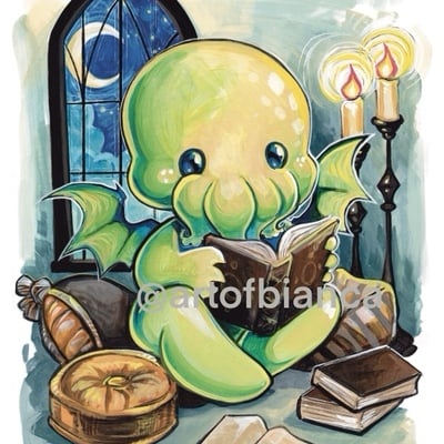 Reading cthulhu 8x10 print