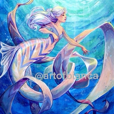Ribbon mermaid 8x10 print