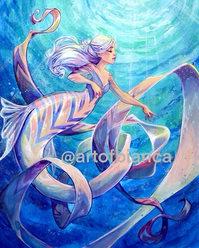 Ribbon Mermaid 8x10 Print