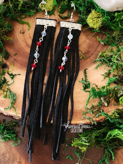 Black Leather Earrings