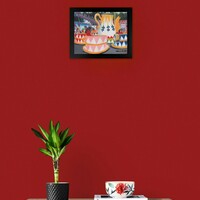 "Tea Cups" Carnival ride painting by N.E.Thompson, Framed original artwork, size 8x10 inch canvas panel - Thumbnail 8