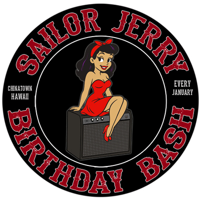 Circle sticker from the annual Sailor Jerry Birthday Bash 