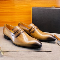 Men's genuine leather loafers - Thumbnail 1