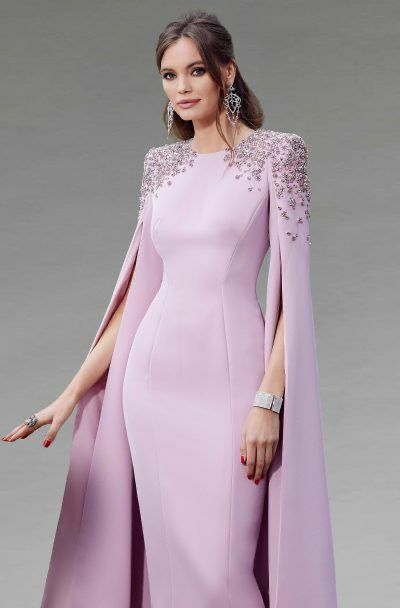 Elegant Pink Mermaid with Shawl Mother Of The Bride/ Groom Dresses Formal Evening Dress