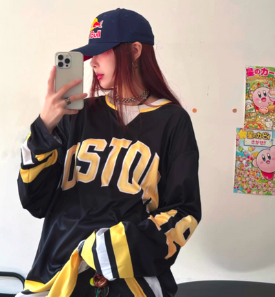 BOSTON OVERSIZED JERSEY TSHIRT