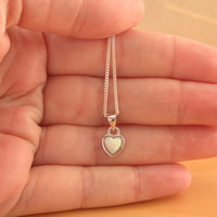 BOXED GIFT SET/Sterling Silver White Opal Heart Pendant & Chain/Opal Necklace/Opal Jewellery/Opal Jewelry/Opal Heart Pendant/October Birthstone/UK - Thumbnail 3