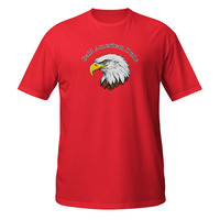 Bald American Dude Short-Sleeve Unisex T-Shirt Patriotic Eagle USA America Hair - Thumbnail 3