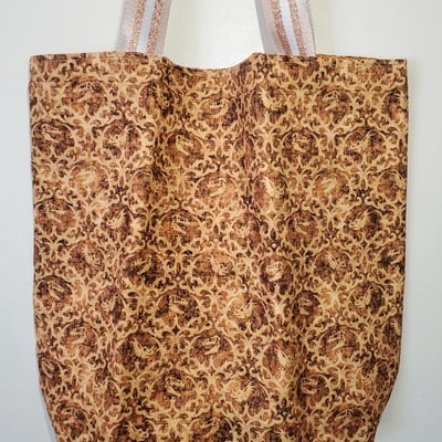 Dino fossil damask tote