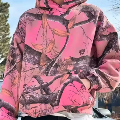 Pink real tree hoodie